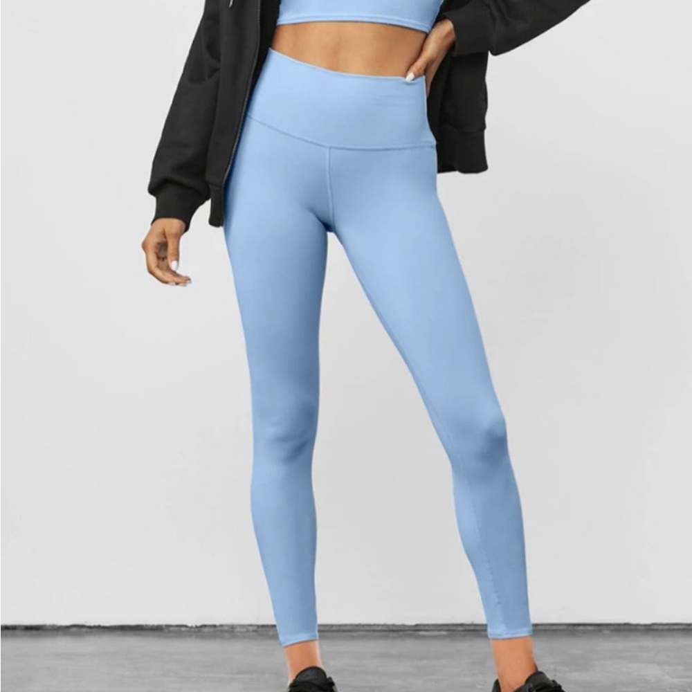 alo yoga high waist airbrush leggings in blue skies